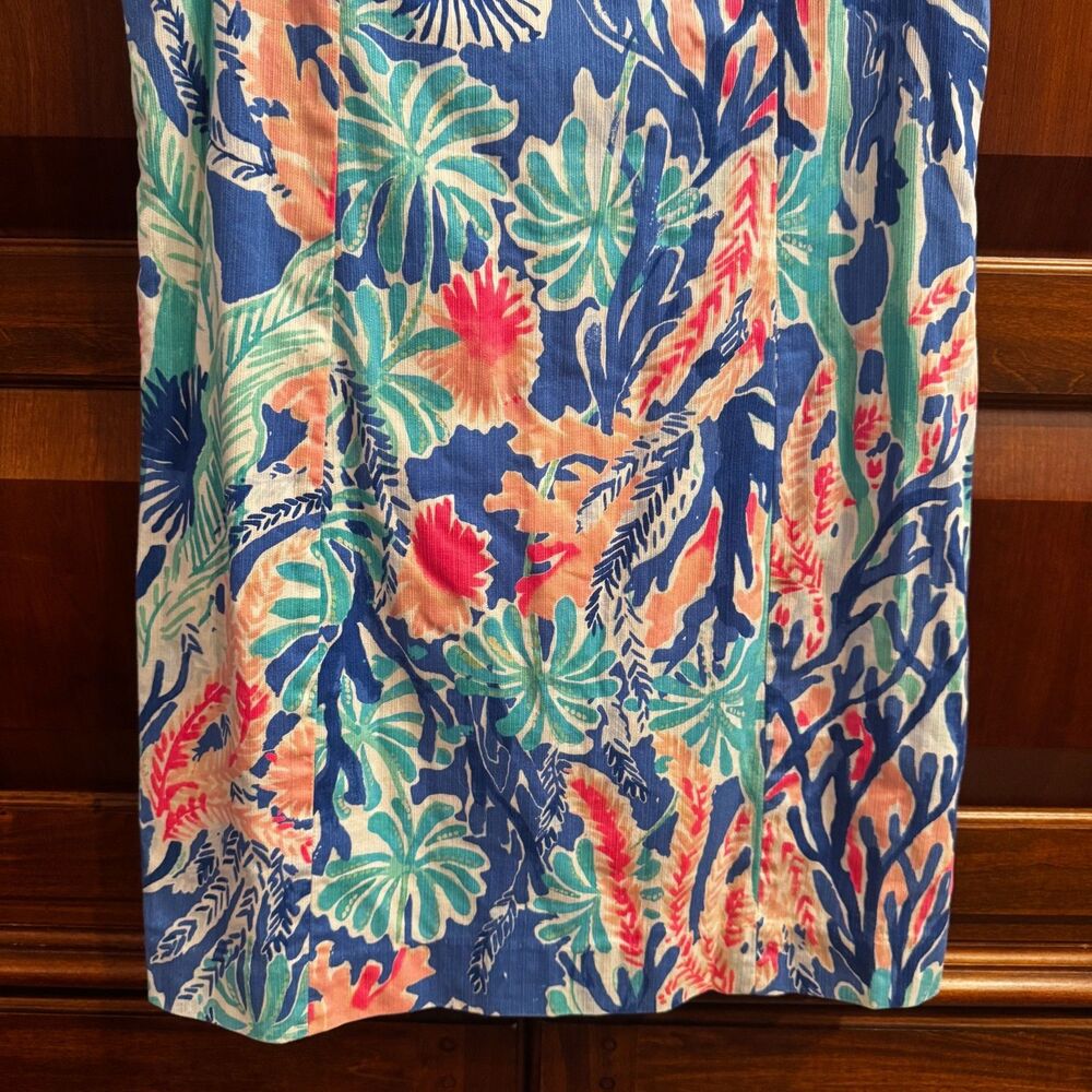 Lilly Pulitzer Gabby Shift Dress Multi Jet Stream Tropical Print Size 8 - Picture 7 of 16